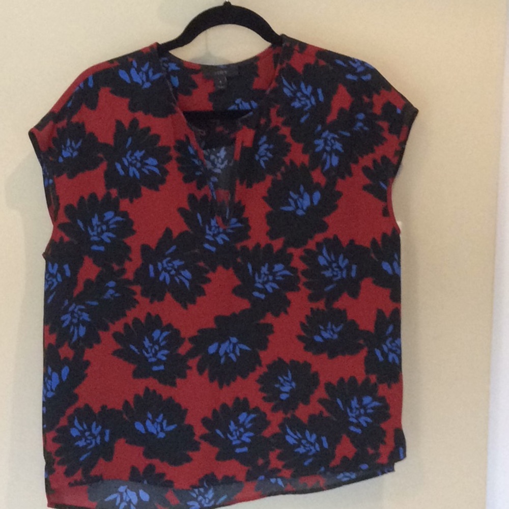 Jcrew sleeveless printed crepe top